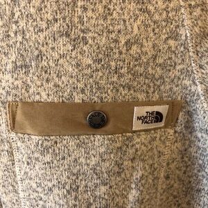 Men’s Khaki Marled The North Face 1/4 Zip Sweatshirt L